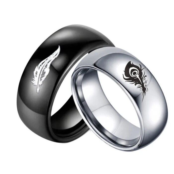 Rakan The Charmer & Xayah The Rebel Feather Symbols Rings